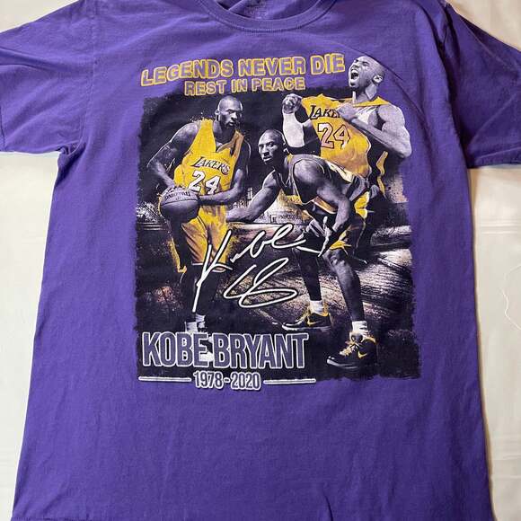 Kobe Gianna Bryant Purple T Shirt Memorial RIP Legends Heroes Black Mamba M - Picture 1 of 4